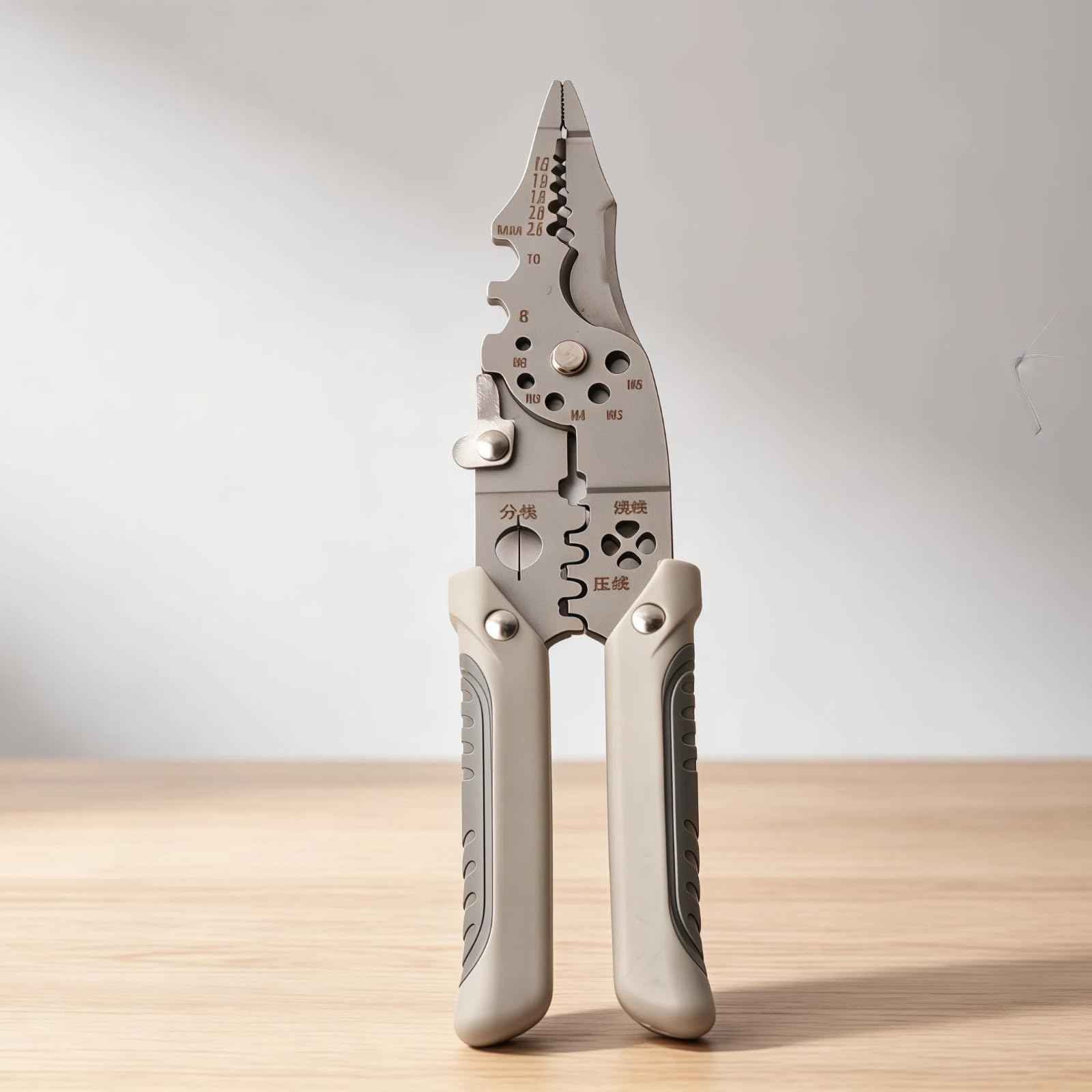 Collapsible Wire Stripping Pliers Multi Function Electrician Tool with Crimping, Cutting, and Wrench Features, Compact Foldable Design for Easy Storage
