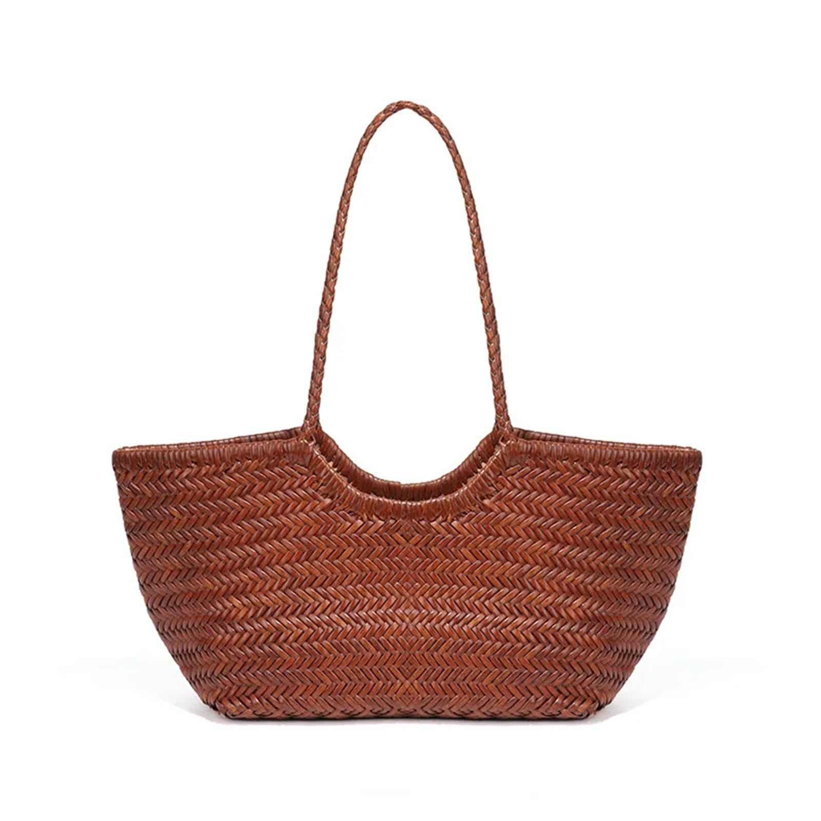 Sac en cuir tissé main pour femme au design vintage et chic