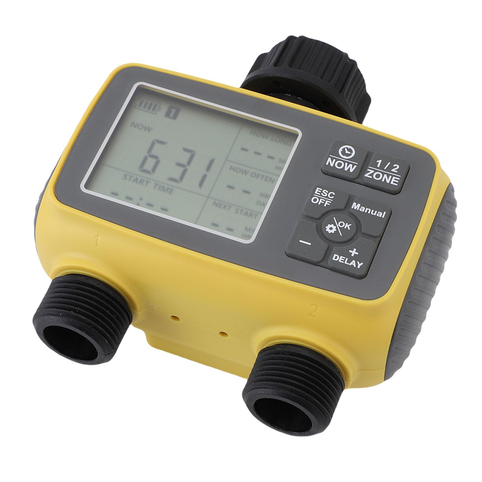 Jeffergarden Temporizzatore per Irrigazione, Timer per Irrigazione a Doppia Uscita con Ritardo Pioggia Programmabile per da Giardino, di del Prato Automatico per