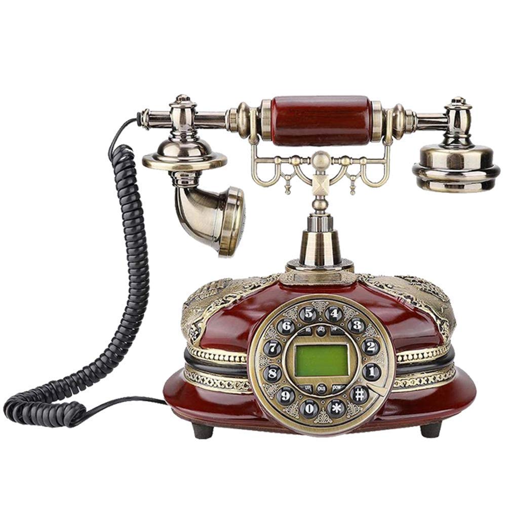 Telefon retro, zabytkowy telefon, staromodny telefon przewodowy z obsługą FSK i DTMF, identyfikacja dzwoniącego do salonu, sypialni, gabinetu, hotelu, 5500A, niebieski