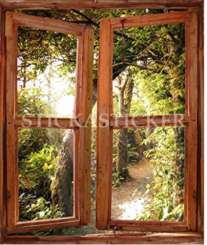 Sticker Mural Trompe l oeil Fenetre 100x85cm réf 707