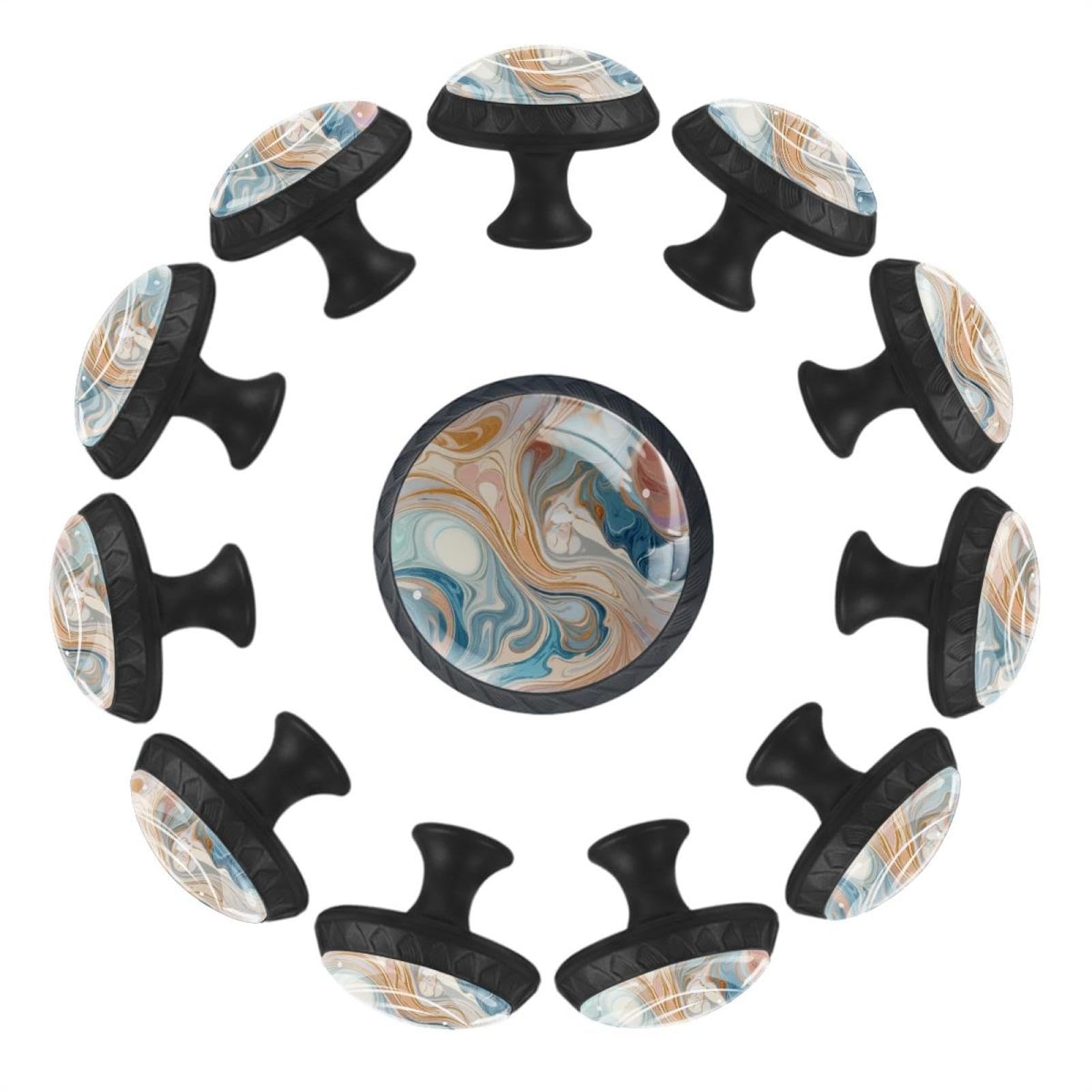 Boutons de tiroir en verre de cristal marbré (lot de 12) pour la rénovation de vos meubles
