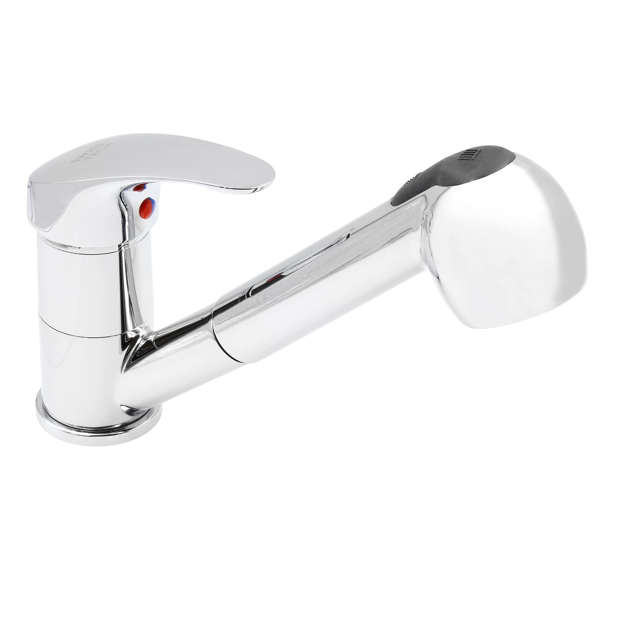 Swiss+TechST111002WE Kitchen Faucet with Pull-Out Sprayer – Solid Brass Kitchen Faucet, Chrome Plated Finish (Single Pack)