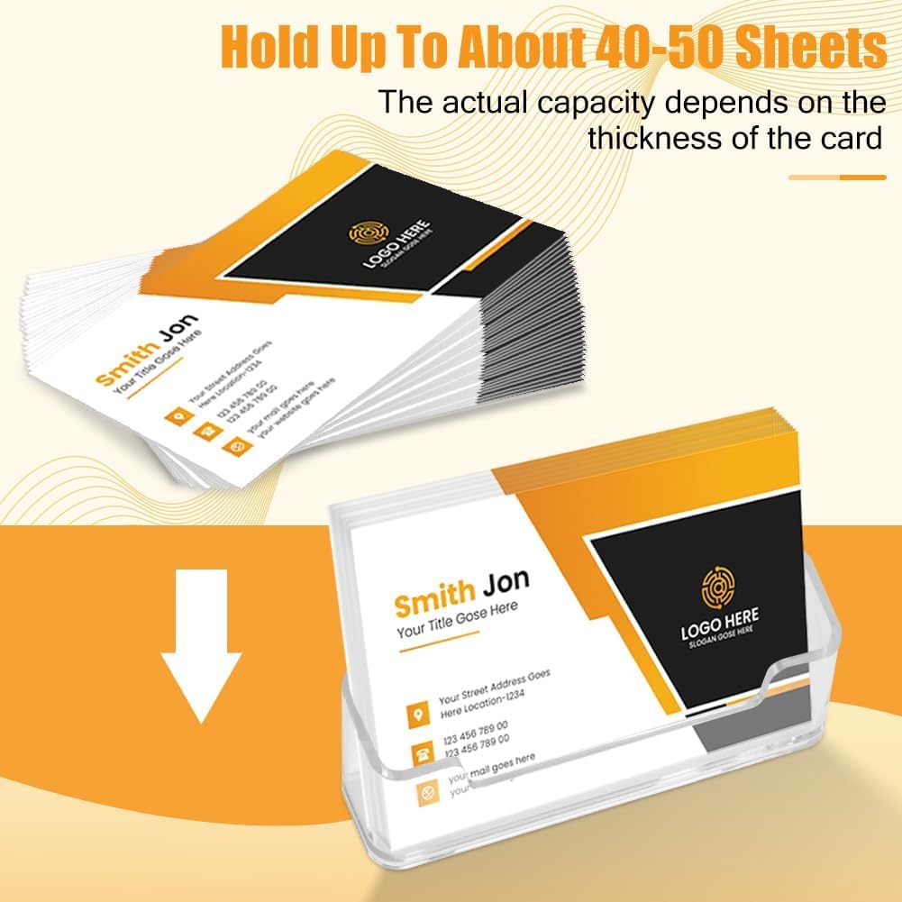 flintronic 6Pcs Transparent Business Card Holder, Acrylic Transparent Business Holder - Image 4