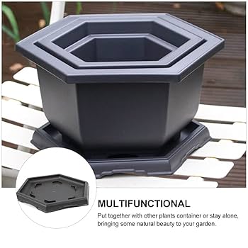Amazon.co.jp: 2 セット ミニ プラスチック製植木鉢 六角形の多肉植物