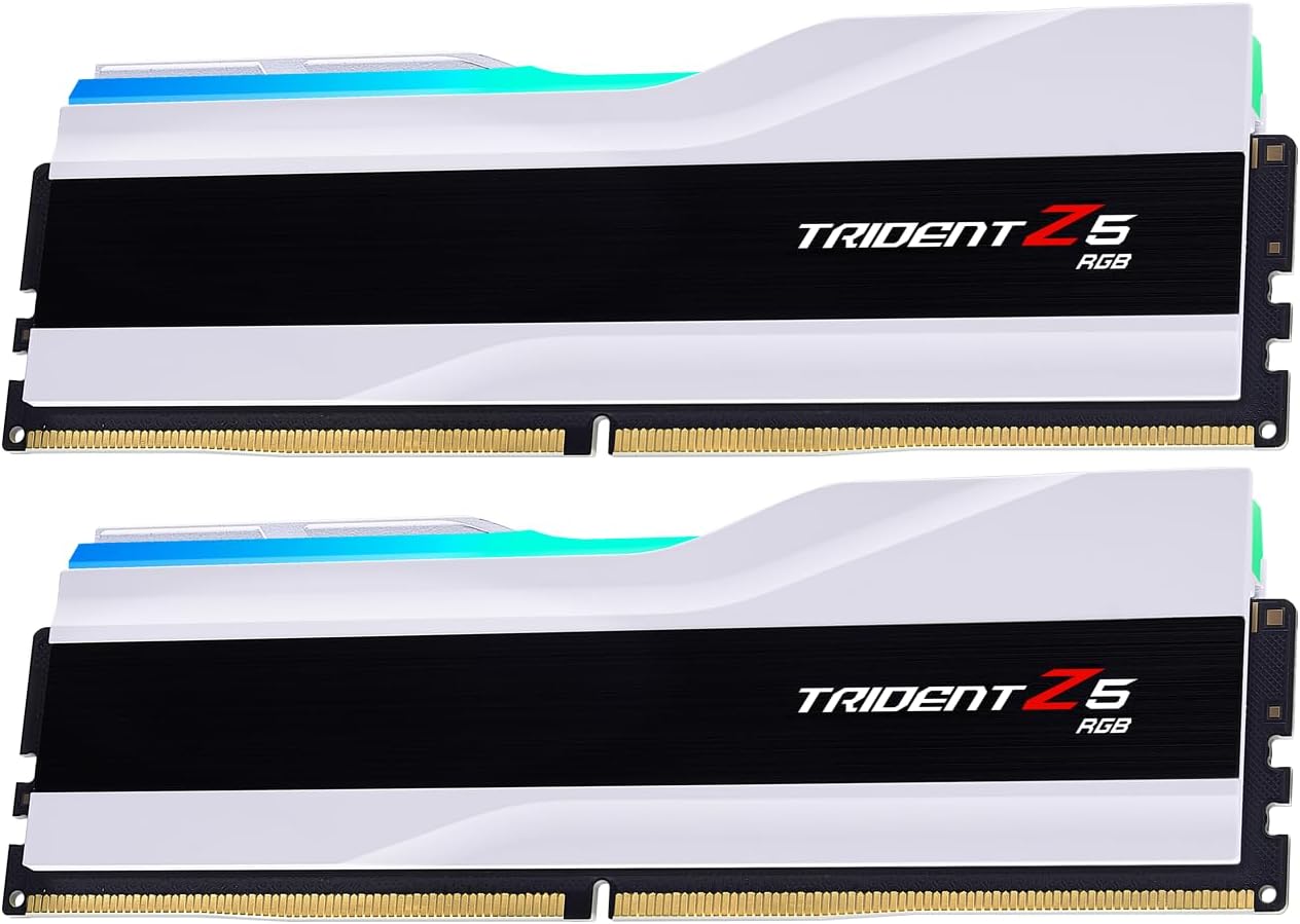 G.SKILL Trident Z5 RGB Series DDR5 RAM (Intel XMP 3.0) 48GB (2x24GB) 8400MT/s CL40-52-52-134 1.40V Desktop Computer Memory U-DIMM - Matte White (F5-8400J4052G24GX2-TZ5RW)
