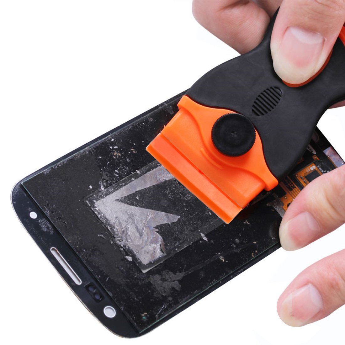 Raschietto In Plastica Con 100 Lame - 2 Pezzi, Manico Ergonomico - Per Adesivi, Colla E Etichette - Foto 9