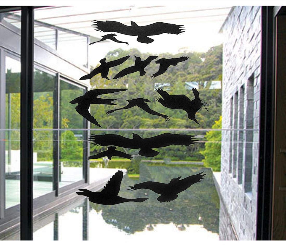 Buy Window Alert Bird Stickers Silhouettes Glass Door Protection Save Birds, black by FMJI
