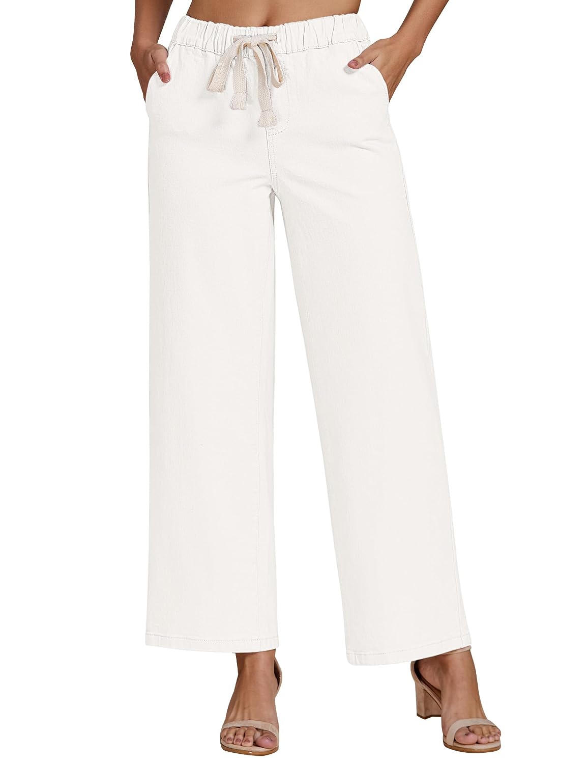 luvamia Pull On Jeans, Wide Leg Elastic Waist - Image 9