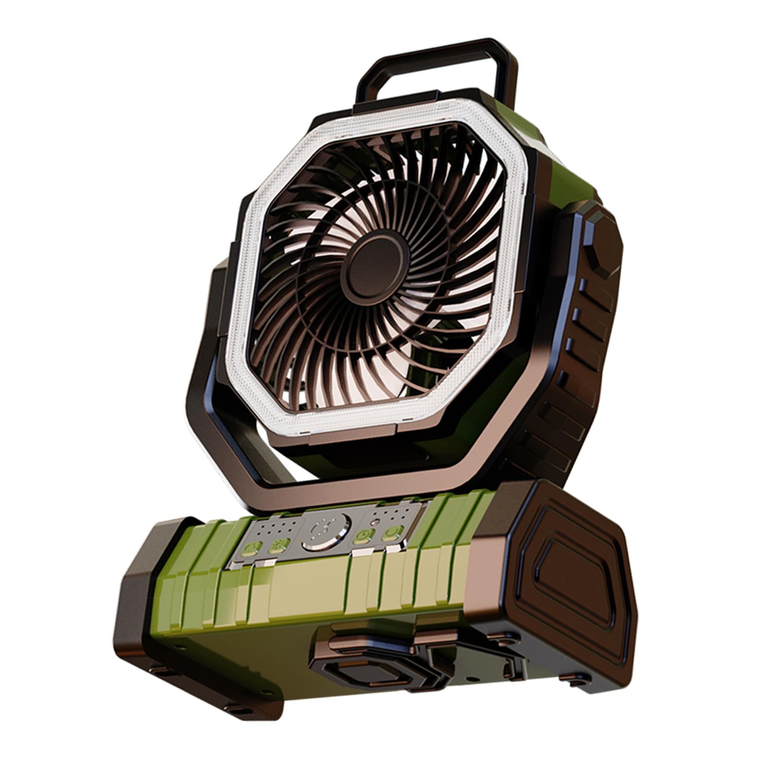 Ventilatore per tenda con luce a LED, alimentato a batteria, ricaricabile tramite USB, 20000 mAh, potente per campeggio e interruzioni di corrente, ventilatore ricaricabile