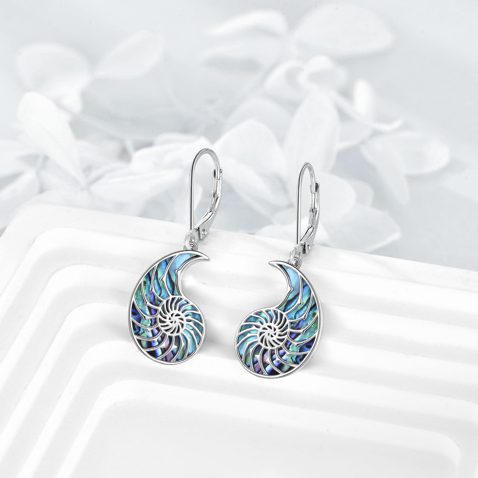 AXELUNA Conch Ohrringe Sterling Silber Teardrop Abalone Shell Ohrringe für Frauen baumeln Geschenke