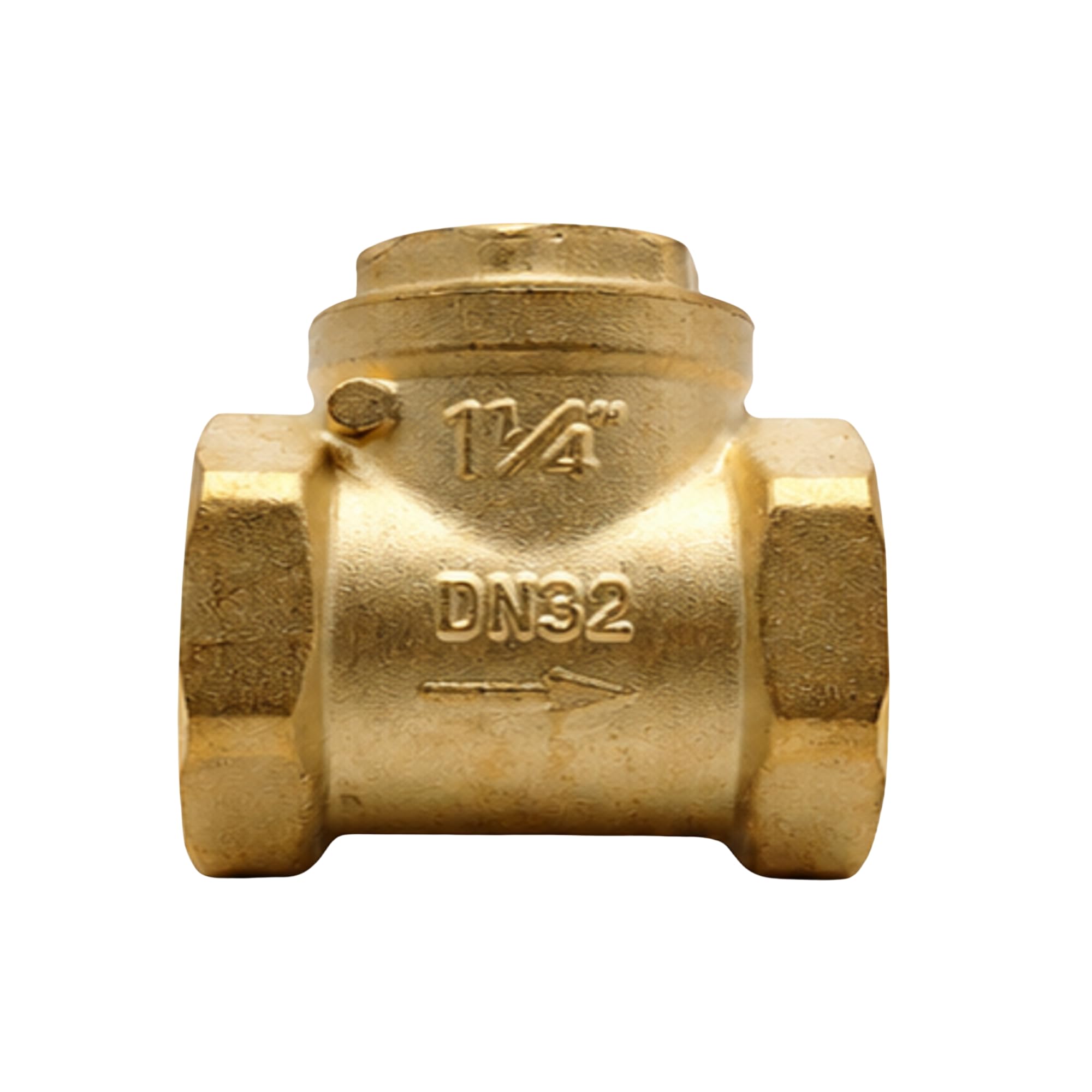 Brass Non Return Valve 1.25 Inch (32mm) Female x Female (FxF) Threaded Brass Flap Check Valve NRV Heavy Duty One Way Water Backflow Preventer for Borewell Pump 0-16 Bar (PACK OF 1)-picture-24