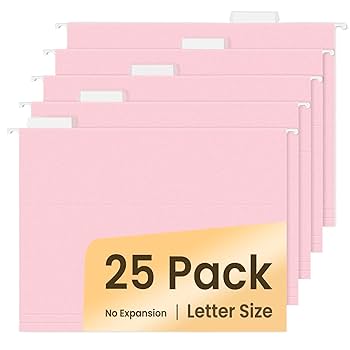 Amazon.com : SUNEE 25 Pack Hanging File Folders, Pink