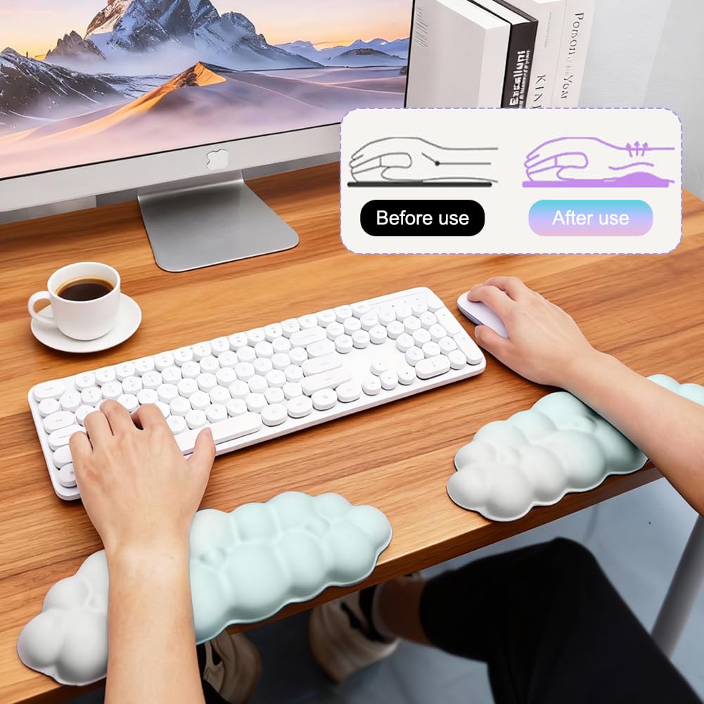 Tastiera a forma di L con poggiapolsi ergonomico per PC gaming e computer