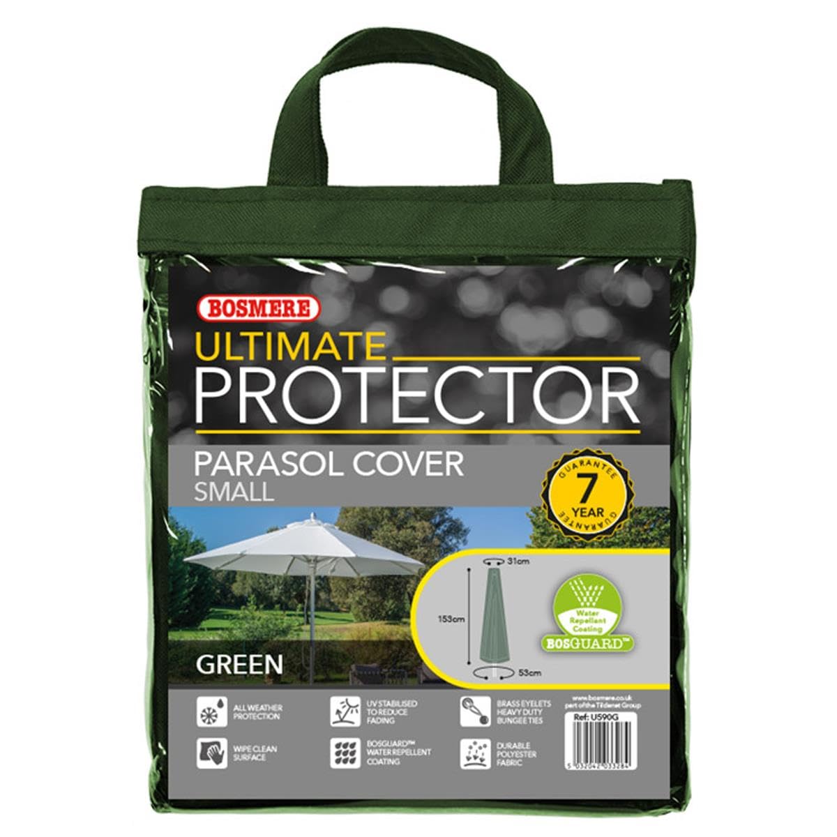Bosmere Ultimate Protector Small Parasol Cover One Green U590G