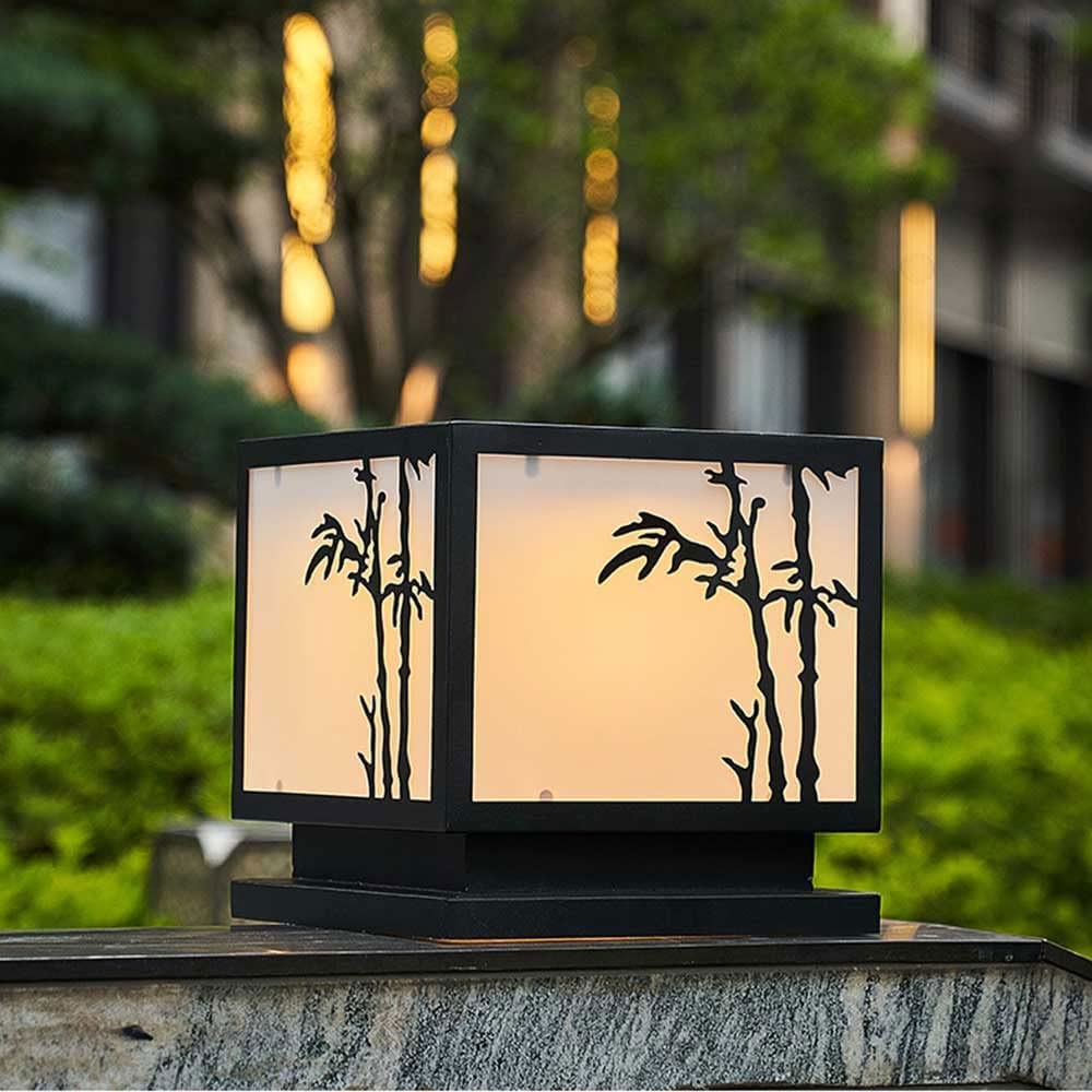 Modern Outdoor Solar Post Light Waterproof LED Pillar Lamp for Mailbox Pathway Garden Lights D