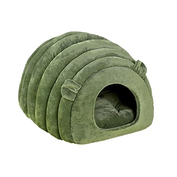 Kush Pet Cat Dog Bed Cozy Washable Removable Cushion Bed for Indoor Cats Green