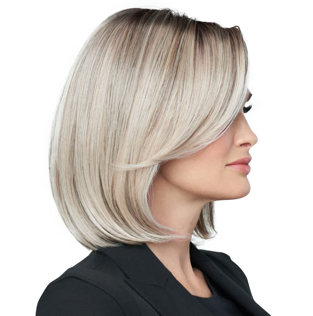 Raquel Welch Portrait Mode Soft Smooth Layered Chin Length Bob Wig by Hairuwear, Average Cap, RL613SS Platinum - Image 4