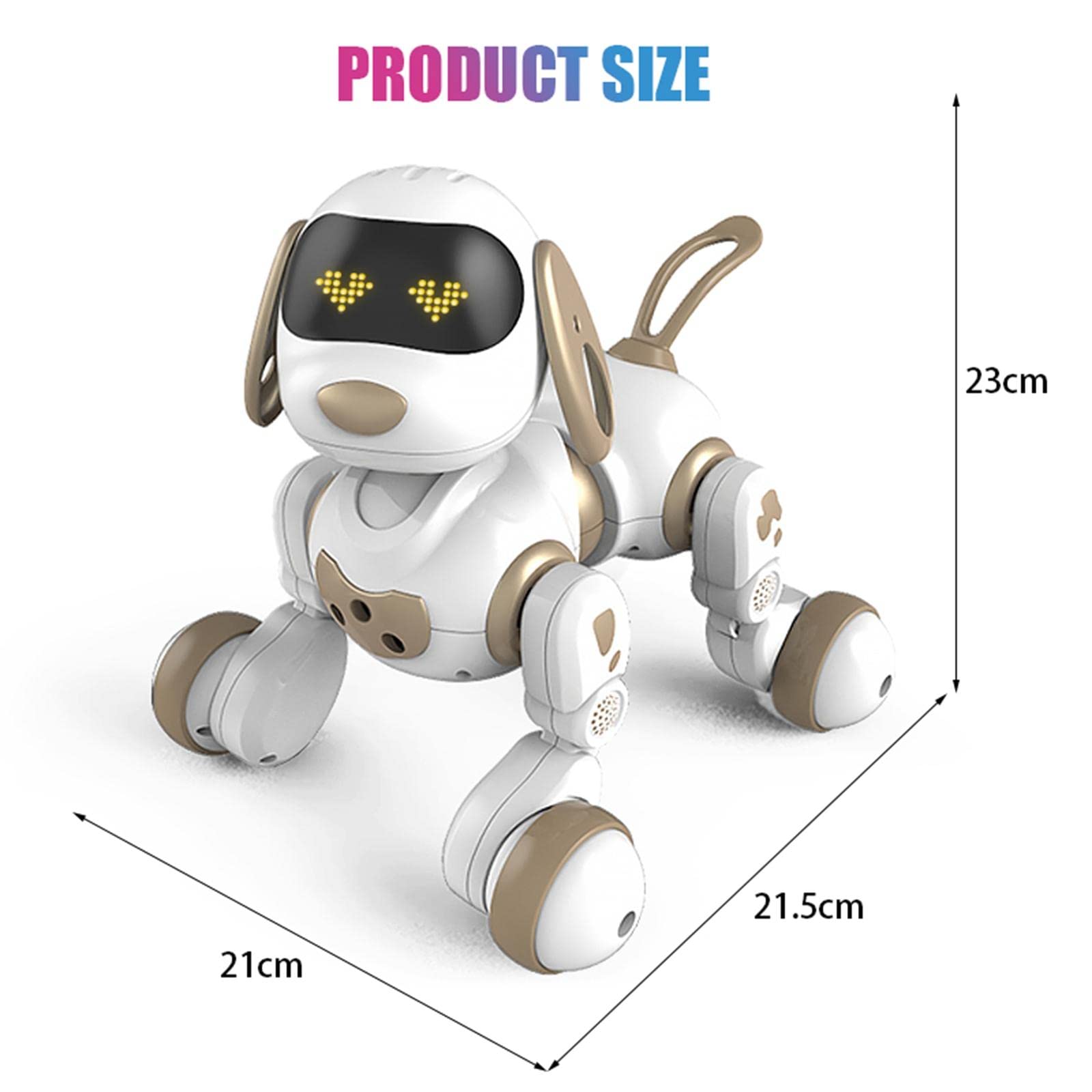 Robot Juguete para Niños Perro Robot con Control Remoto Mascota Electrónica Interactiva Que Realiza Y Movimientos Musicales Robot, Negro