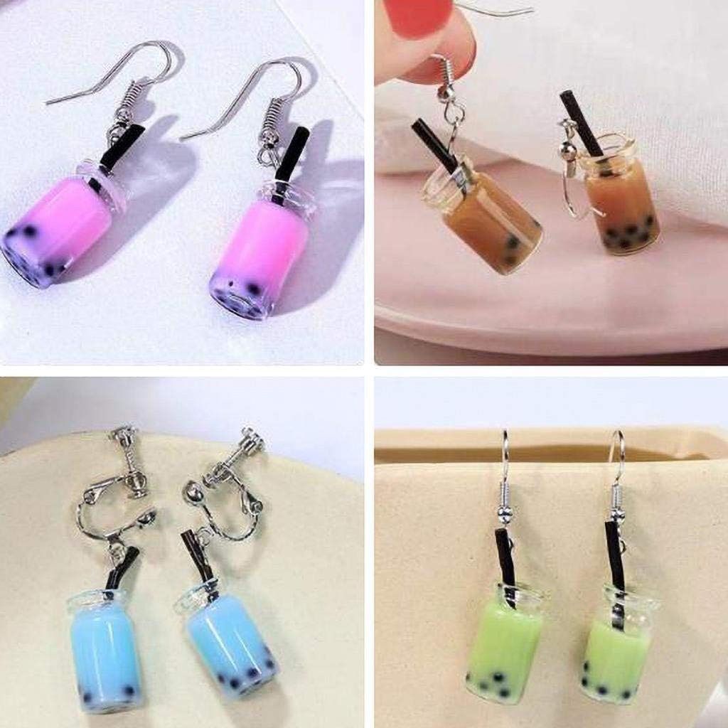 80Pcs Milk Tea Charms Fruit Tea Charm Pendant Boba Milk Tea Bottle Pendants Tea Charms Dangle Earring Necklace Pendants for DIY Jewelry Making Craft Earring Keychain - Image 5