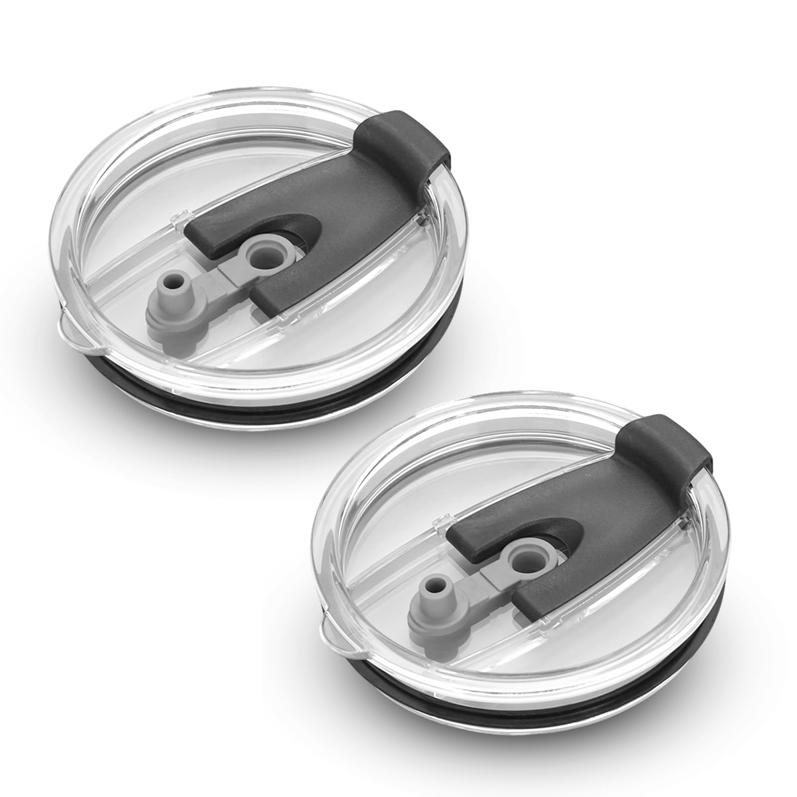 Travel Mug Lid Replacement - ShiningUU 2-Pack 20oz Spill-Proof Flip Lid for Tumbler Cup | Clear Classic Design, Straw-Friendly & Non-Slip Fit (3.46x3.46In)