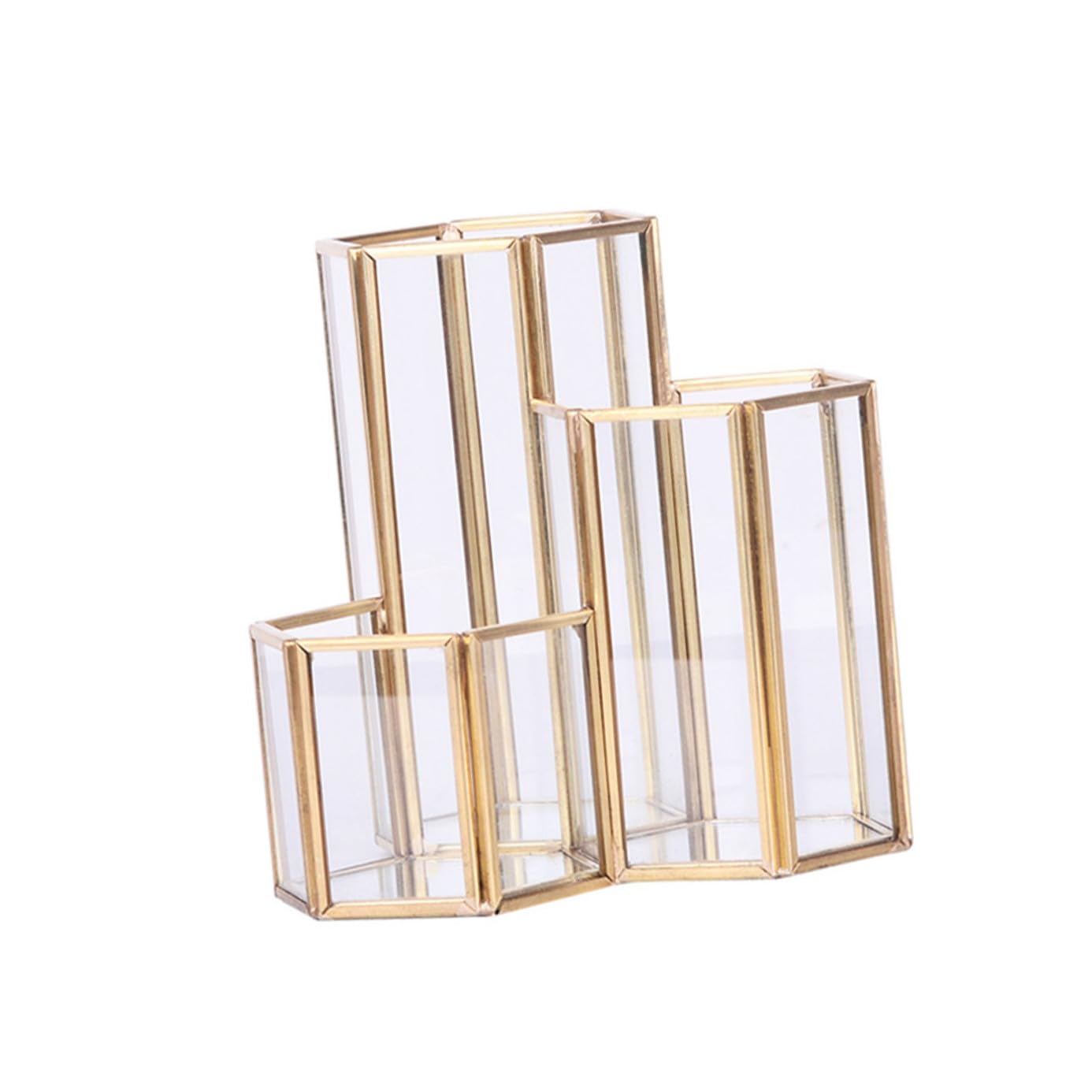 SHINEOFI Stiftebehälter Sechseckig Tisch Goldfarben Stiftehalter Stifteorganizer Schreibtisch Zubehör Leicht Modern Design