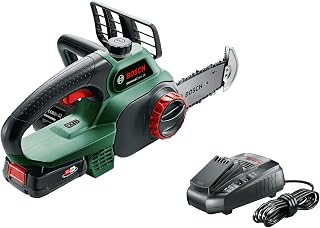 Home & Garden Bosch Cordless Chainsaw UniversalChain 18 (1 x 4.0Ah Battery and Fast Charger Included, 18 V System)