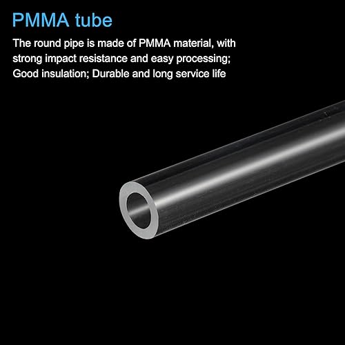Miniatura 4 de MECCANIXITY Tubo acrílico transparente rígido redondo 9pcs 0.236 in (14") ID 0.394 in (38") OD 6" para lámparas y linternas, sistema de