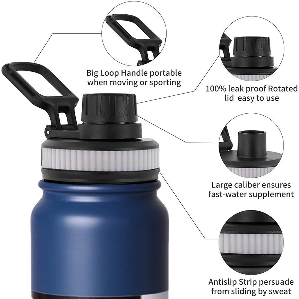 Isolierter Becher aus Edelstahl Tragbare Thermosflasche mit großer Kapazität, Edelstahl, Reise-Thermobecher, doppelwandige Isolierflasche, isolierter Becher, Sport ( Size : 800ml Custom Name , Color :