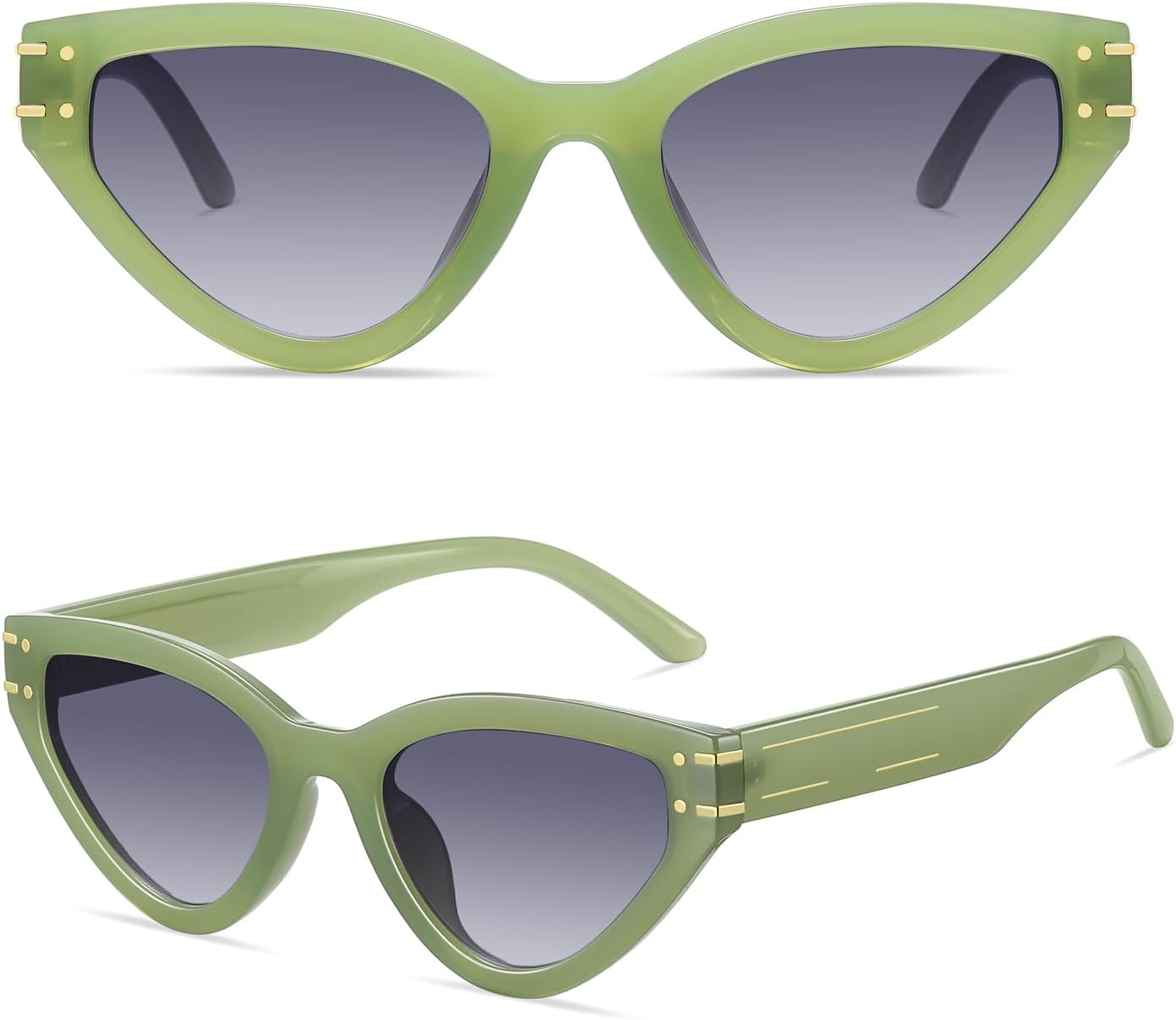 Cat Eye Sunglasses for Women Trendy Classic UV400 Protection Triangle Frame Cateye Sun Glasses - Image 2