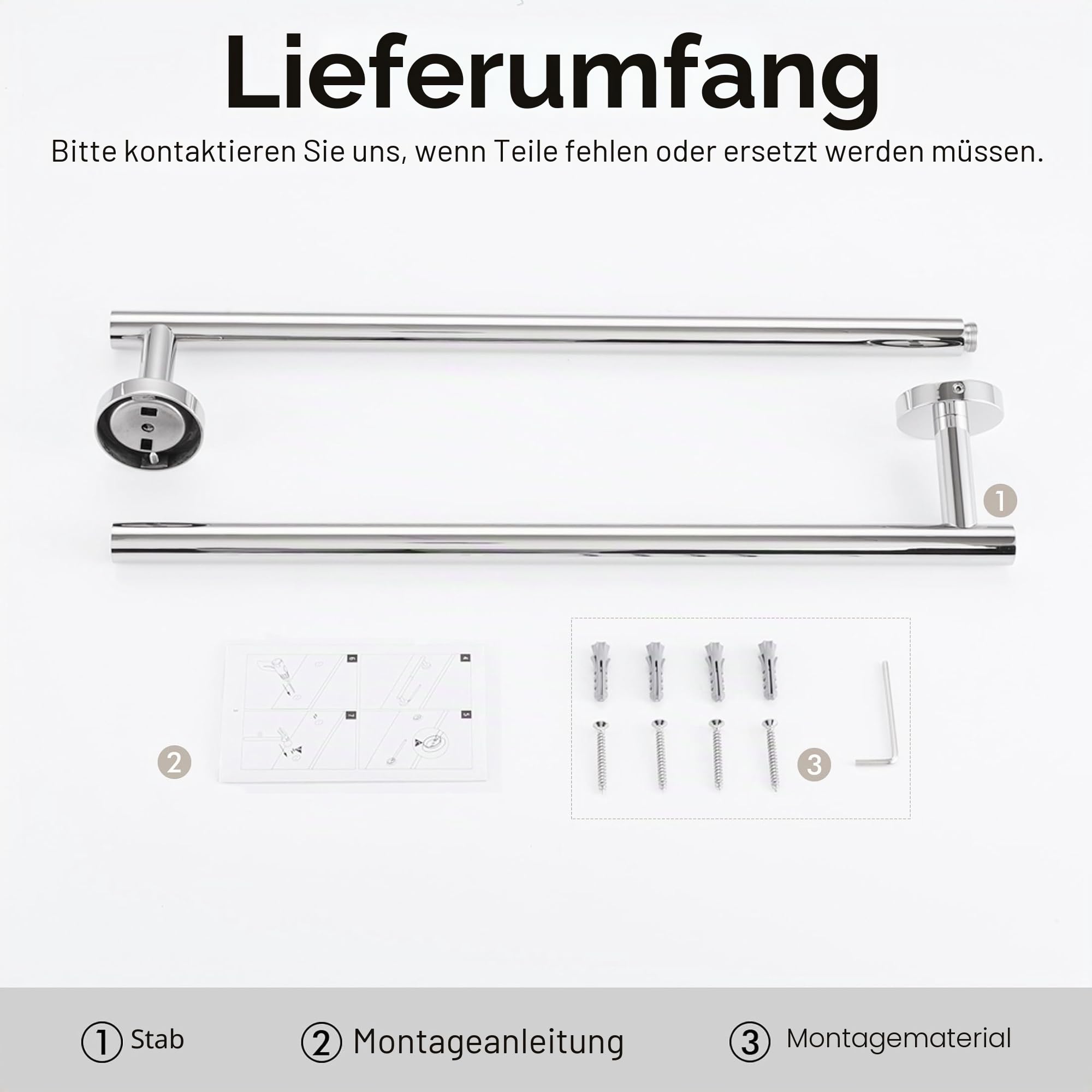 KES Handtuchhalter Bad 80CM Lang Badetuchhalter Edelstahl 18/8 Handtuch Halterung Handtuchstange Wandmontage Poliert, A2000S80
