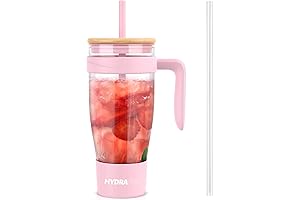 Hydraful Glass Tumbler: The Crystal-Clear 40 Oz Companion with Straw