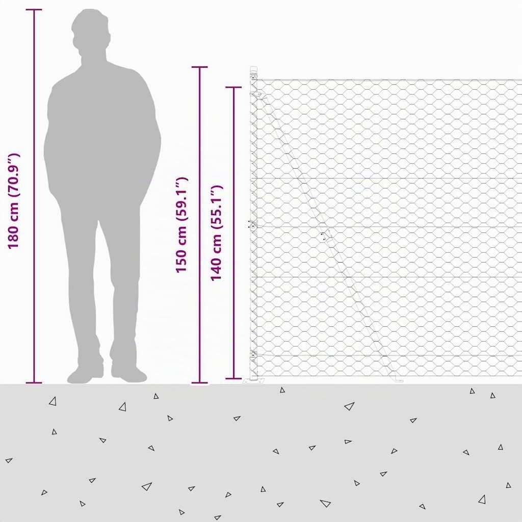 vidaXL Cerca Hexagonal 1.4 x 10m de Acero Galvanizado | Vallado Exterior Fuerte, Kit Completo de Montaje Fácil con Postes y Accesorios, Barrera de Jardín y Panel de Terraza para Seguridad y Privacida