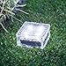 Produktbild Lights4fun LED Solar Glas Pflasterstein Wegbeleuchtung weiß groß