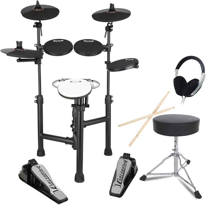 Carlsbro CSD120 Ultra Compact Electronic Drum Kit Bundle with