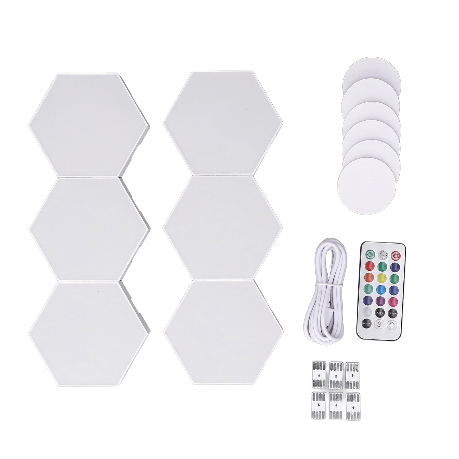 Fafeicy Kit di Luci da Parete Esagonali a LED RGB, 13 Colori, 3 modalità, Controllo Touch Remoto con Alimentazione USB, Ideale per Soggiorno, Camera da Letto e Arredamento casa.