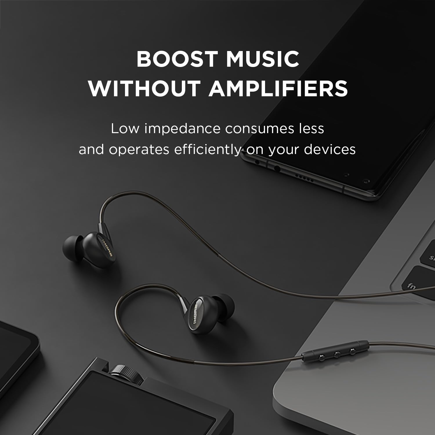 1MORE Penta Écouteurs intra-auriculaires certifiés haute résolution HiFi filaire IEM, connecteur MMCX amovible, microphone MEMS et contrôle 3 en 1, pour smartphones/PC/tablette
