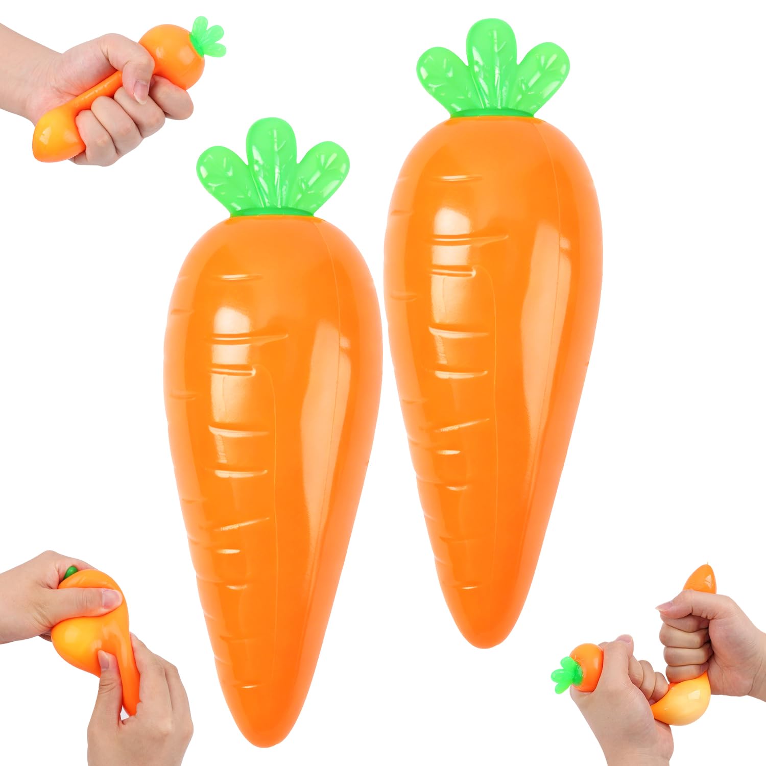Photo 1 of Carrot Squishy, Slow Rising Stress Relief, 2026 New Realistic Carrot Shaped Squeezes Balls, Relaxing Sensory Fidget Stress Ball for Adults