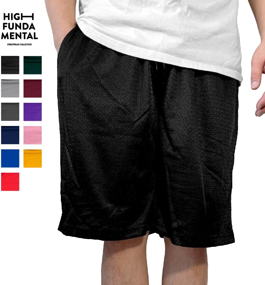 Men's Athletic Mesh Shorts with Drawstring 2 Pockets Gym Workout Wear Basketball Shorts 8" Inseam, 3 Pack - Image 2