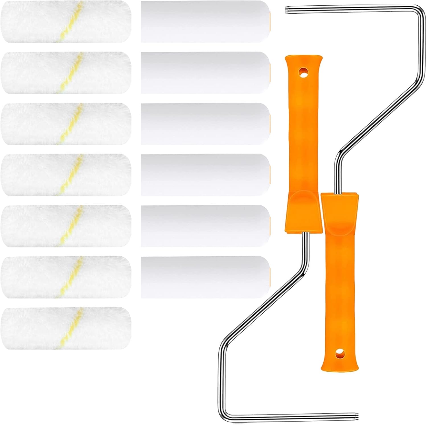 YLTOLOO 13 Pieces Paint Roller Cover with 2 Frame Set, 4 inch