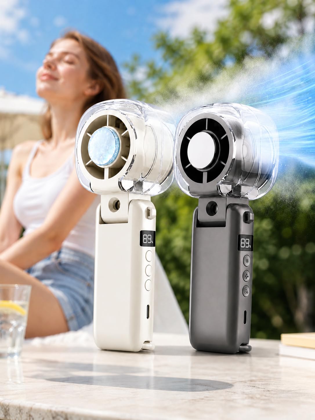 Générique Ventilateur brumisateur portable rechargeable (Mixte)