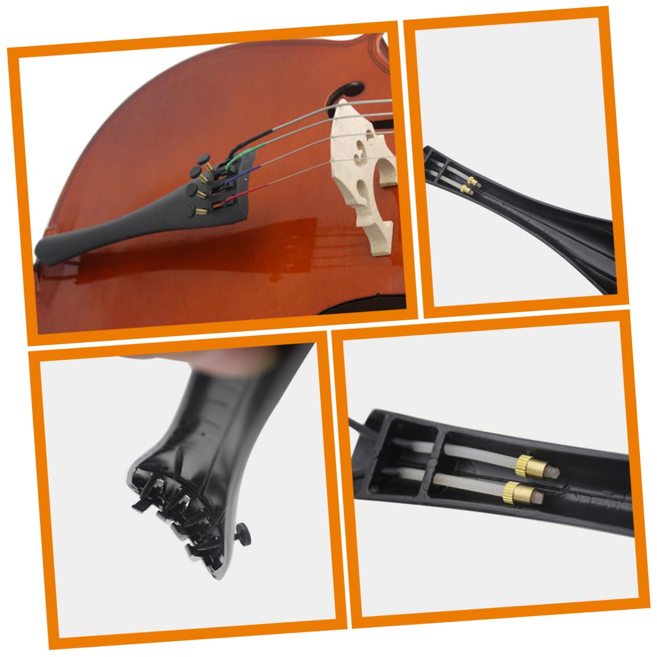 BESTonZON 5 Set cordiera per violoncello in accessori per violoncello grammofono in miniatura Piastra per corde di Sordina per strumenti musicali addominali