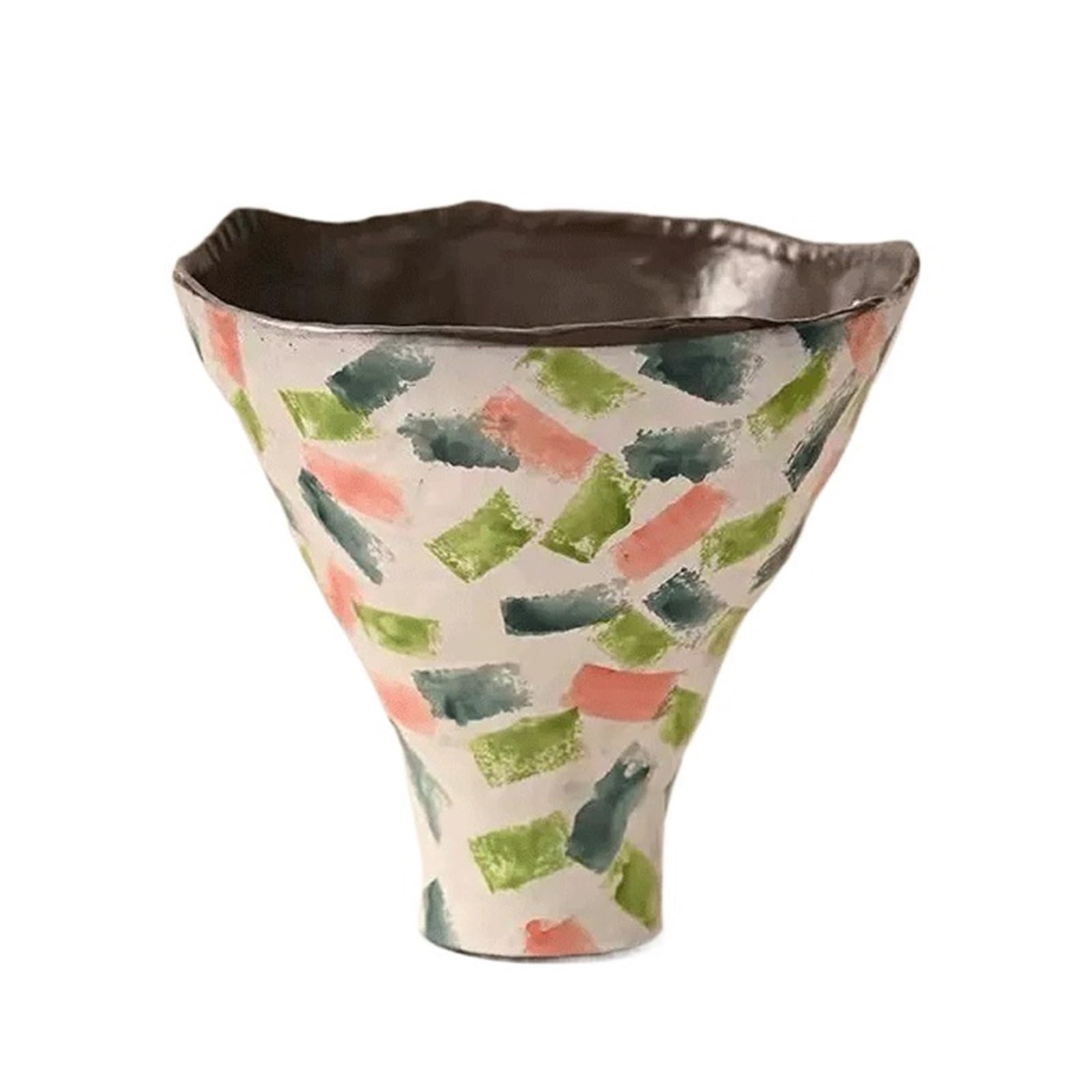Z4T8M2K6G5 Indoor Plant Pots Large-Mouthed Ceramic Planter: A, Glazed, Conical Planter With A Wide Base Garden Planters(Multi-colored)