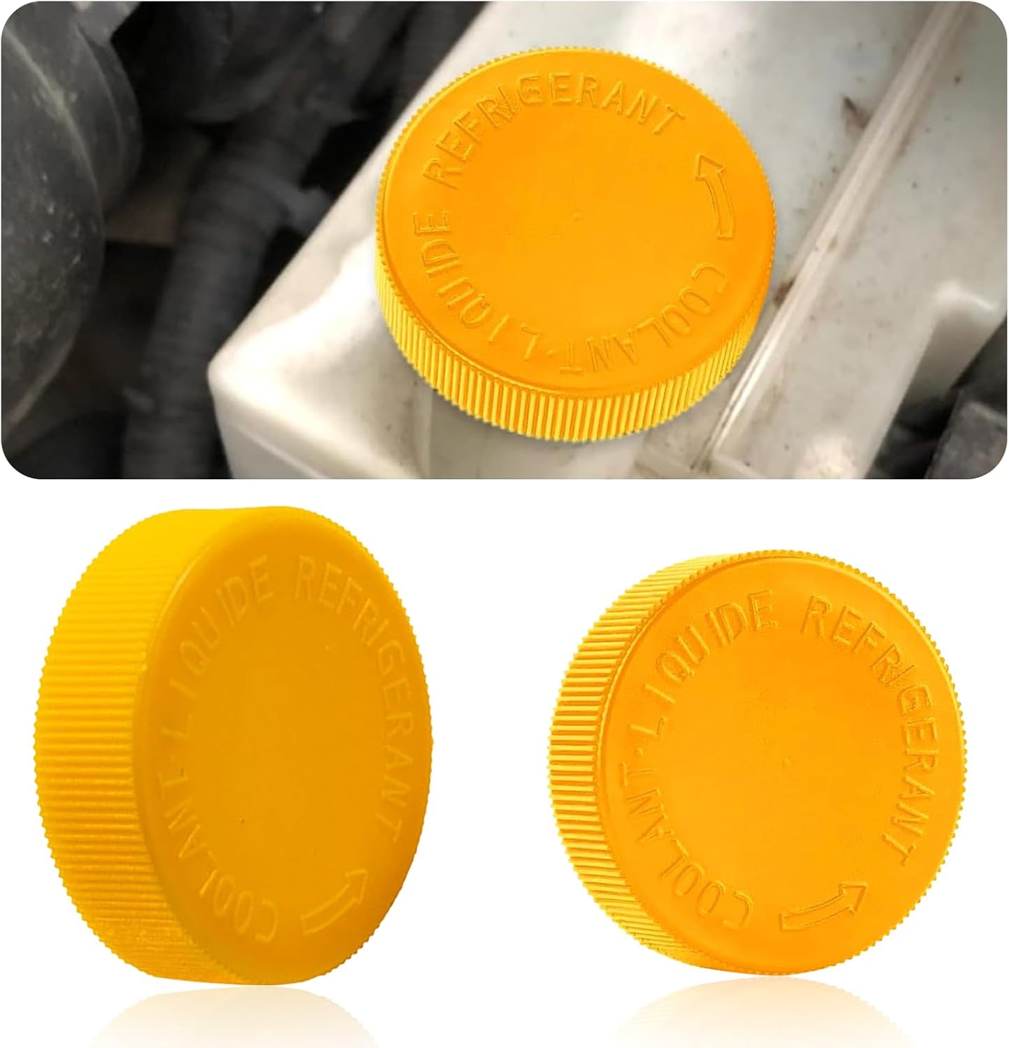 Engine Radiator Cap, 1 Radiator Reservoir Cap Replacement Parts, Replaces OEM Part #21712-79900, Compatible with Nissan Mazda Infiniti Venucia (Yellow)