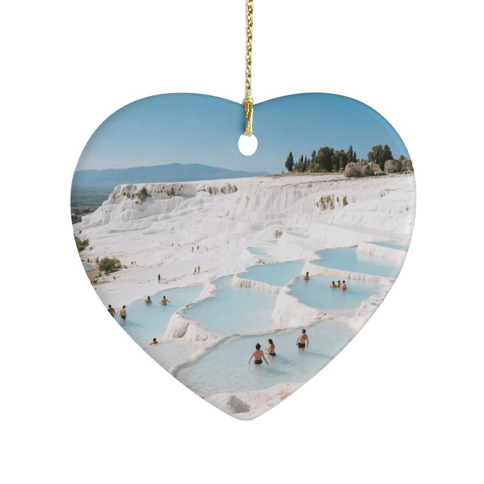 Fekiloot Style Hot Spring Pool Ceramic Ornament Home Decor Keepsake
