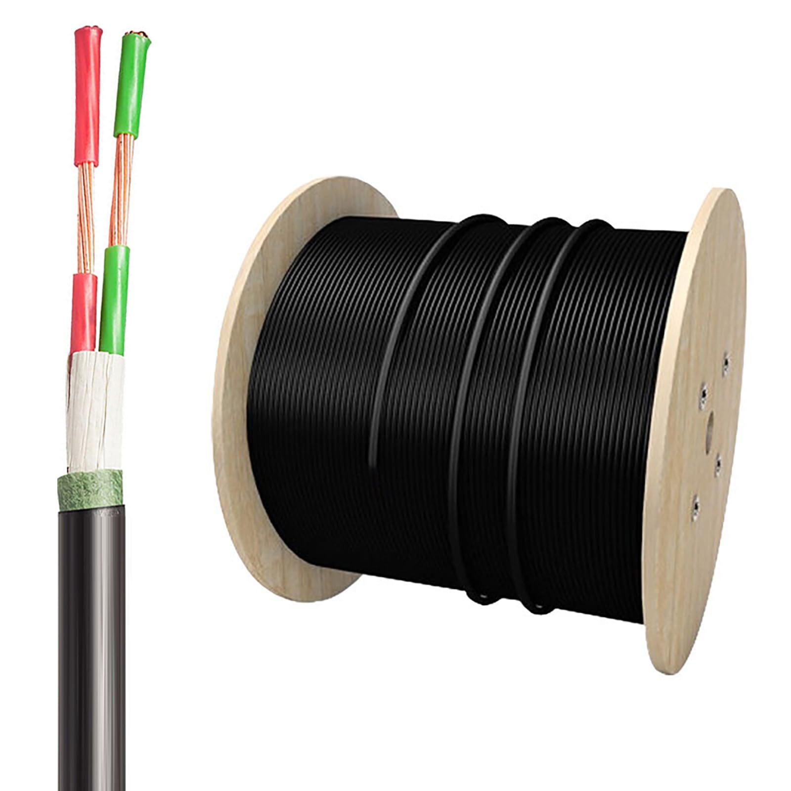 Câble ignifuge ZR-YJV anti-surchauffe en cuivre 2 conducteurs gaine PVC 100ft
