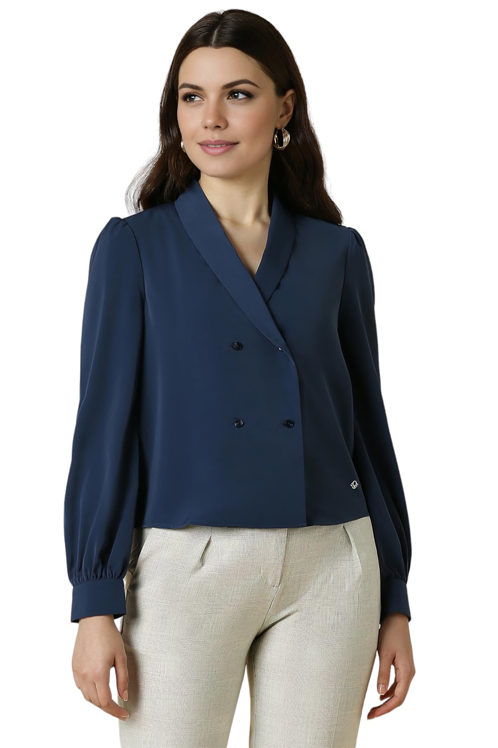 allen solly Women's Polyester Solid Regular Fit Blouse-picture-27