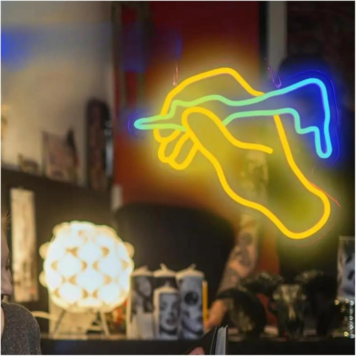 Zynther Neon lamp Neon Sign Tattoo, Light for Studio Wall Decor, for Bar 35cm×35cm(B)