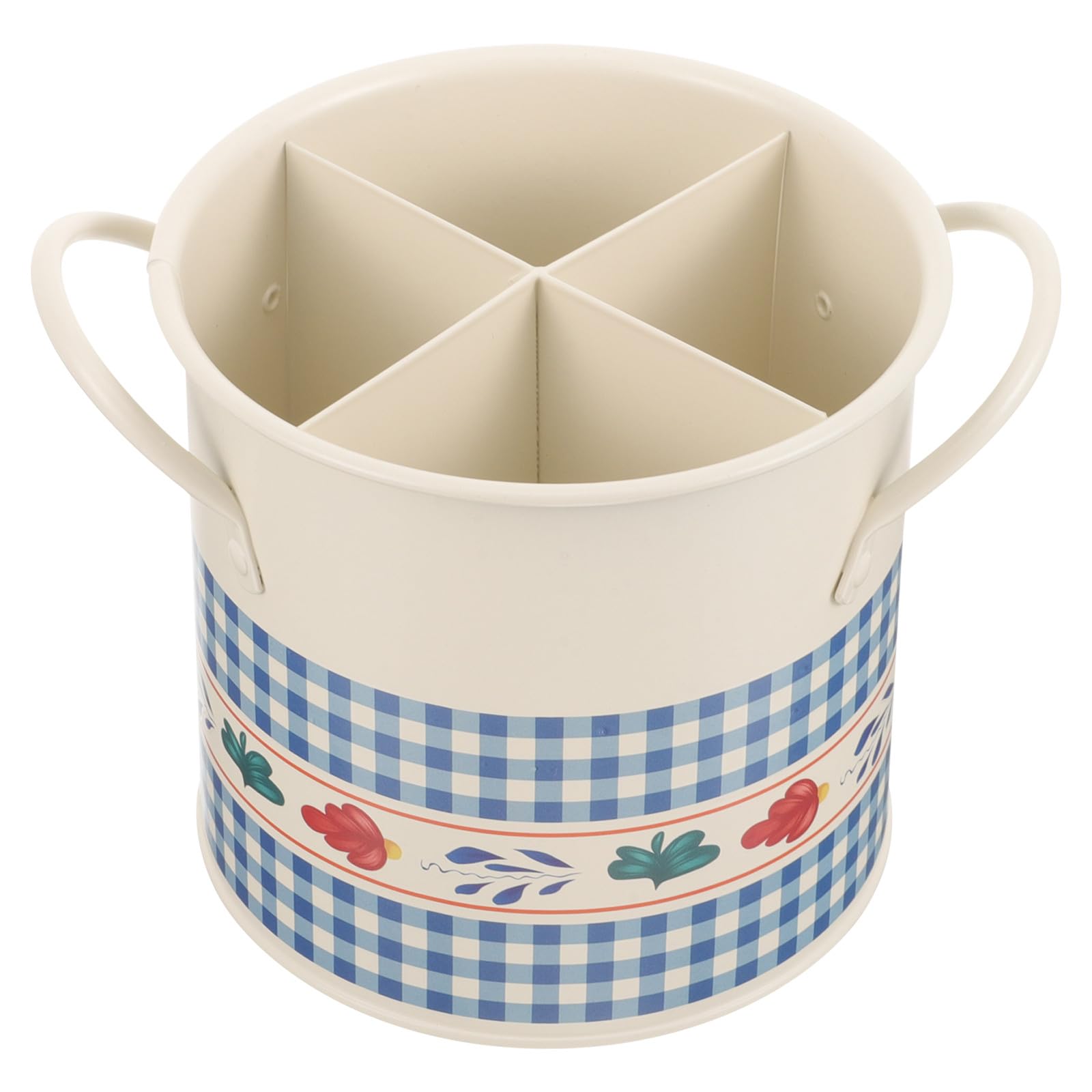 Toyvian Porte-ustensiles pour Organisation et Gain de Place en Fer Rétro 4 Compartiments Support de Baguettes Original Cuisine Murale