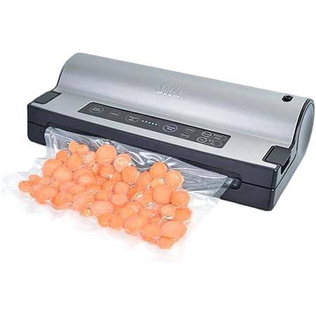 Solis Vakuumiergerät, Einschweissgerät Vakuum für Lebensmittel, Für trockene, Feuchte und Empfindliche Lebensmittel, Pulse- und Marinierfunktion, Mit Rollenfach und Folienschneider, Vac Prestige